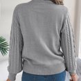 thumbnail image 7 of Women's Long Sleeve Shirt Cable Knit Long Sleeves Crew Neck Soft Casual Pullover Sweaters, 7 of 7