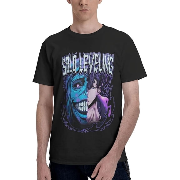 Solo Music Leveling Men Soft Cotton Short Sleeved T Shirt O Neck Casual Comfort Funny Tops