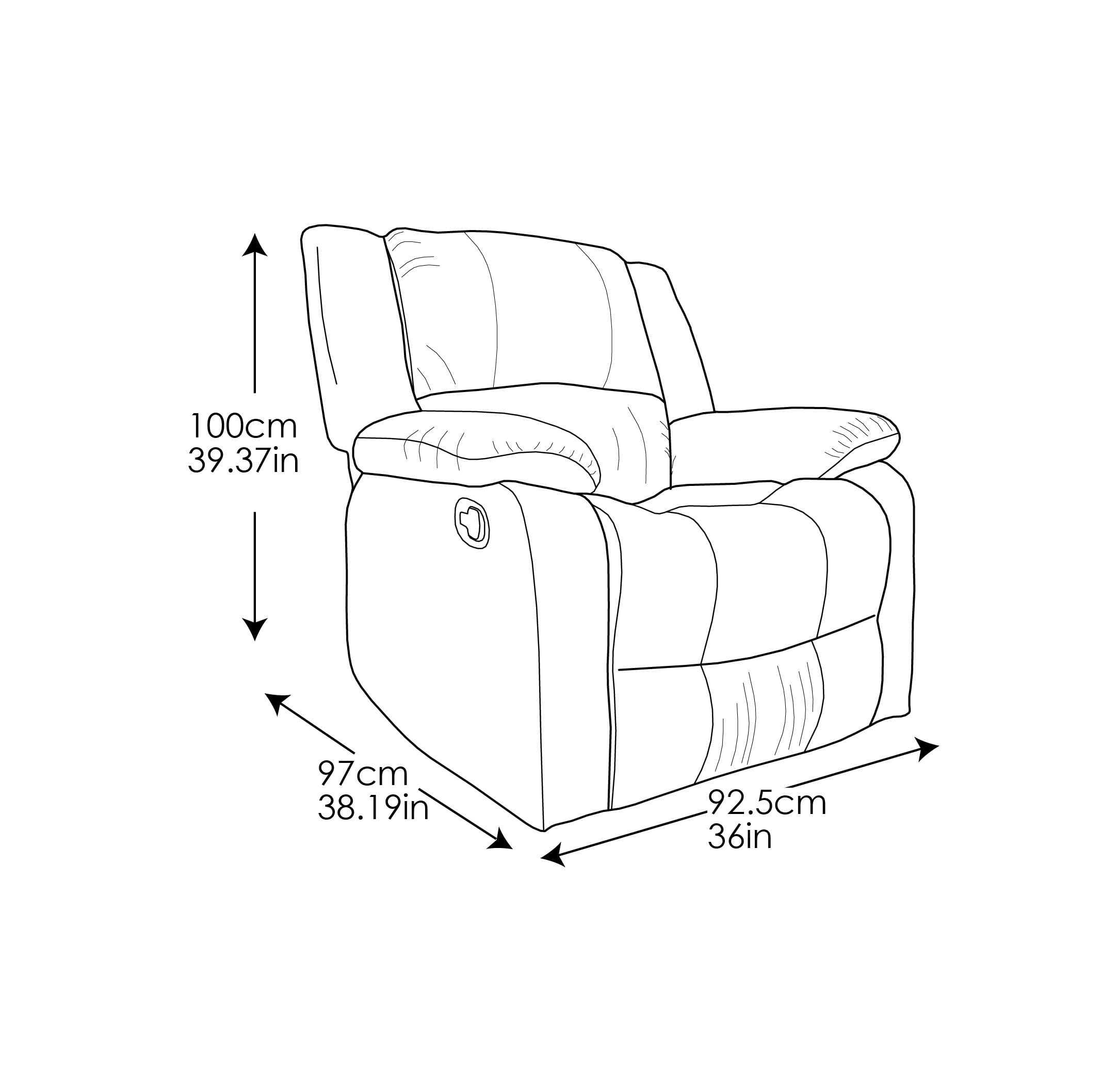 Relax-a-Lounger Warren Standard Manual Recliner, Brown Fabric