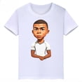 thumbnail image 3 of Camiseta de algodón blanca con estampado de Mbappé para niños, camisetas deportivas informales de verano de manga corta para niños y niñas, 3 of 4
