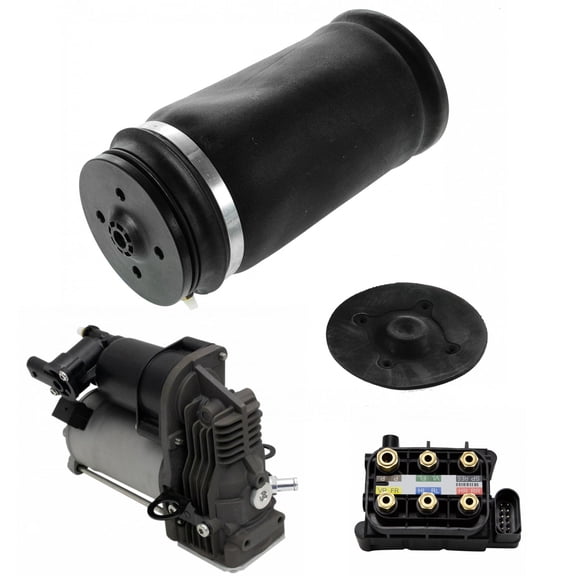 TRQ Rear Air Suspension Compressor Valve Bag Spring Kit 4pc for GL350 ML350 166 PAA80077