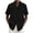 Black, variant on BangWanChi Men's Solid Color Casual Linen Open Front Button-Up Shirts Short Sleeve Stand Collar Top