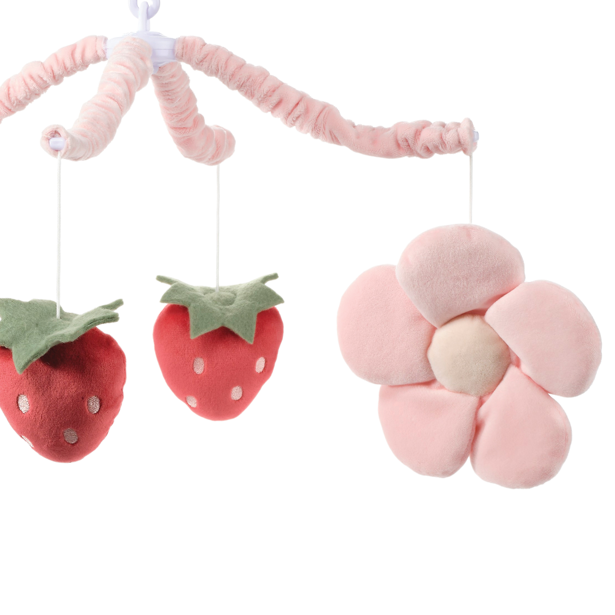 Bedtime Originals Flower Power Strawberry Musical Baby Crib Mobile Soother Toy