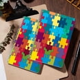thumbnail image 5 of Spiral Notebook,College Ruled Journal,8.26" x 5.71" 50 Sheets/100 Pages,2 Pack - Colorful Puzzle Background, 5 of 7