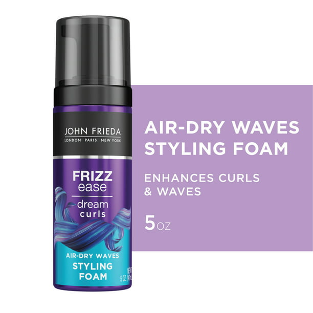 John Frieda Anti Frizz, Frizz Ease Dream Curls Air Dry Waves Styling Foam,  5 fl oz 