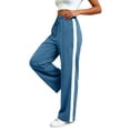 thumbnail image 2 of Agkizg Women's Wide Leg Yoga Pants, Solid Athletic Jogger Pants Casual Yoga Daily Wear Long Trousers with Pockets, 2 of 7