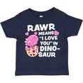 thumbnail image 3 of Inktastic Rawr Means I Love You in Dinosaur Valentine in Pink Girls Toddler T-Shirt, 3 of 5