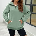 thumbnail image 6 of VNKIDY Women's Sweatshirt Casual Solid Color Loose Fit Half Zip Lapel Pullover Long Sleeve Athletic Sweatshirts For Outdoor Wear Classic Tops, 6 of 7