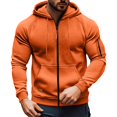 thumbnail image 2 of Men's Winter Raglan Sleeve Hoodie Soft Fleece Full Zip Athletic Jacket Wind Resistant Loose Causal Hoodies, XL, 2 of 7