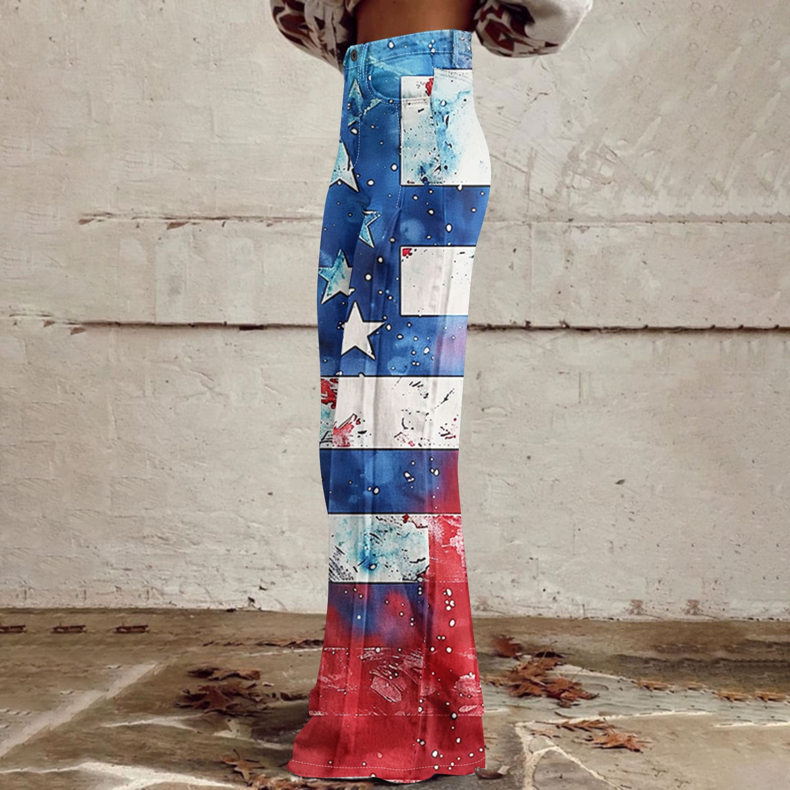 Women's Straight Wide Leg Pants with Button Pockets, Casual Faux Denim for Everyday Wear and Travel