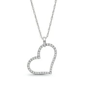 925 Sterling Silver Diamond Heart Pendant Necklace for Women (1/6 Cttw, I-J Color, I2-I3 Clarity), 18"