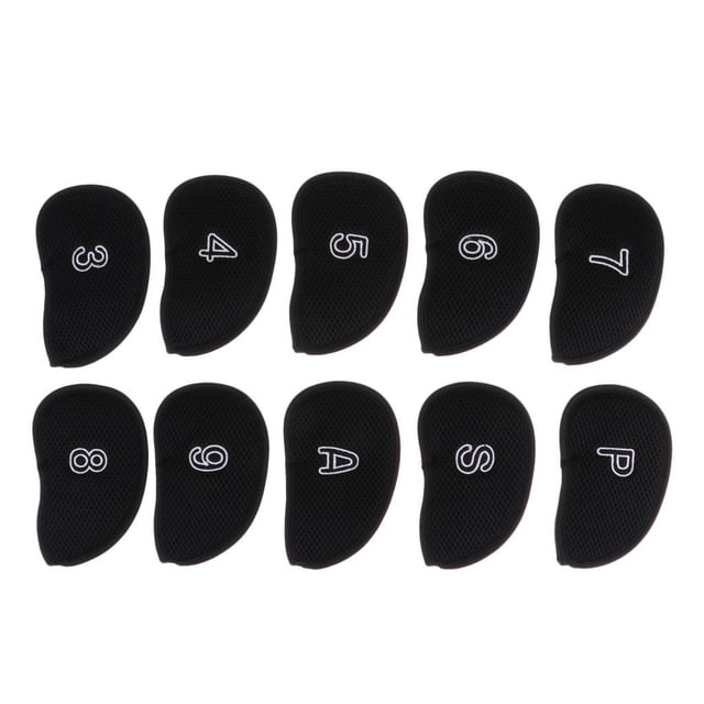 Paquete Universales de Hierro para Golf, para Putter para golf con Etiquetas de Números Intercambiable Tamaño 15x9cm / 5.9x3.5 Pul Negro DYNWAVEMX Fundas de hierro para el golf