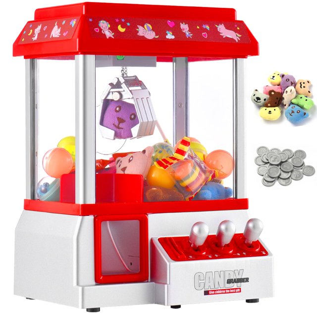 Machine à Griffes pour Enfants Jouet Mini Machine à Griffes Attrape-Bonbons Distributeur de Prix Distributeur Automatique Machines de Jeux d'Arcade pour Maison Fête Cadeaux de Noël Anniversaire Jouets Cool pour Fille
