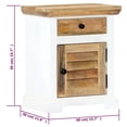 thumbnail image 4 of vidaXL Nightstand White and Brown 40x30x50 cm Solid Rough Mango Wood, 4 of 5