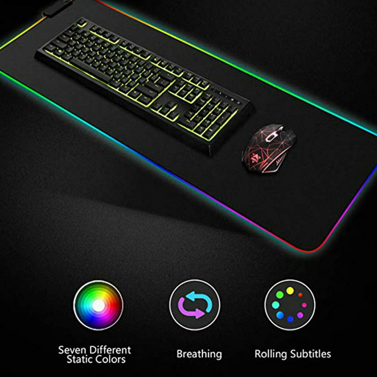 RGB Black And White Mouse Pad XXL Luminous LED Computer Laptop Game  Accessories Gamer Keyboard Carpet Pad Gaming LED Mousepad