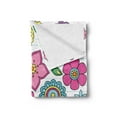 thumbnail image 2 of Flower Soft Flannel Fleece Throw Blanket, Groovy Psychedelic Hand Drawn Notebook Doodle Design Elements Flower Power Words, Cozy Plush for Indoor and Outdoor Use, 60" x 80", Multicolor, by Ambesonne, 2 of 5