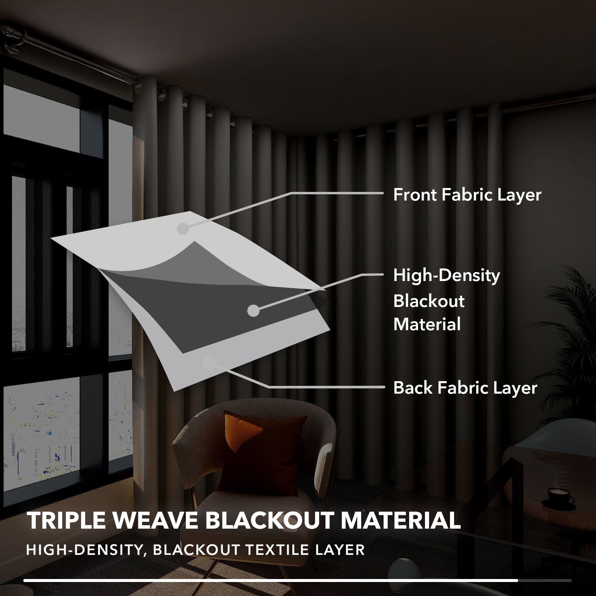 Deconovo Thermal Insulated Sliding Door Curtains Grommet Black Out Room Divider Curtains 80 x 84 inch Brown 1 Piece