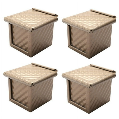 

Loaf Pan with Lid Nonstick Bread Toast Mould Mini Square Toast Box for Home Baking Perfect Baking Set 4Pcs
