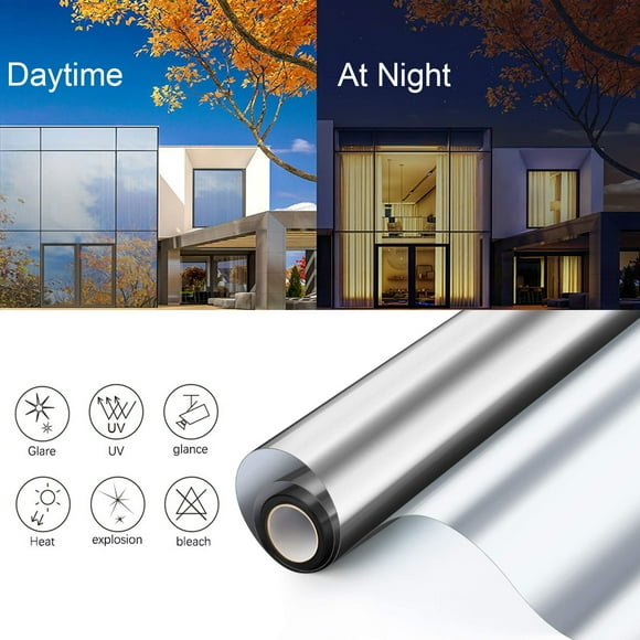 Privacy Window Film Tinting 20"Width House Office One Way Mirror Anti-UV Heat Control