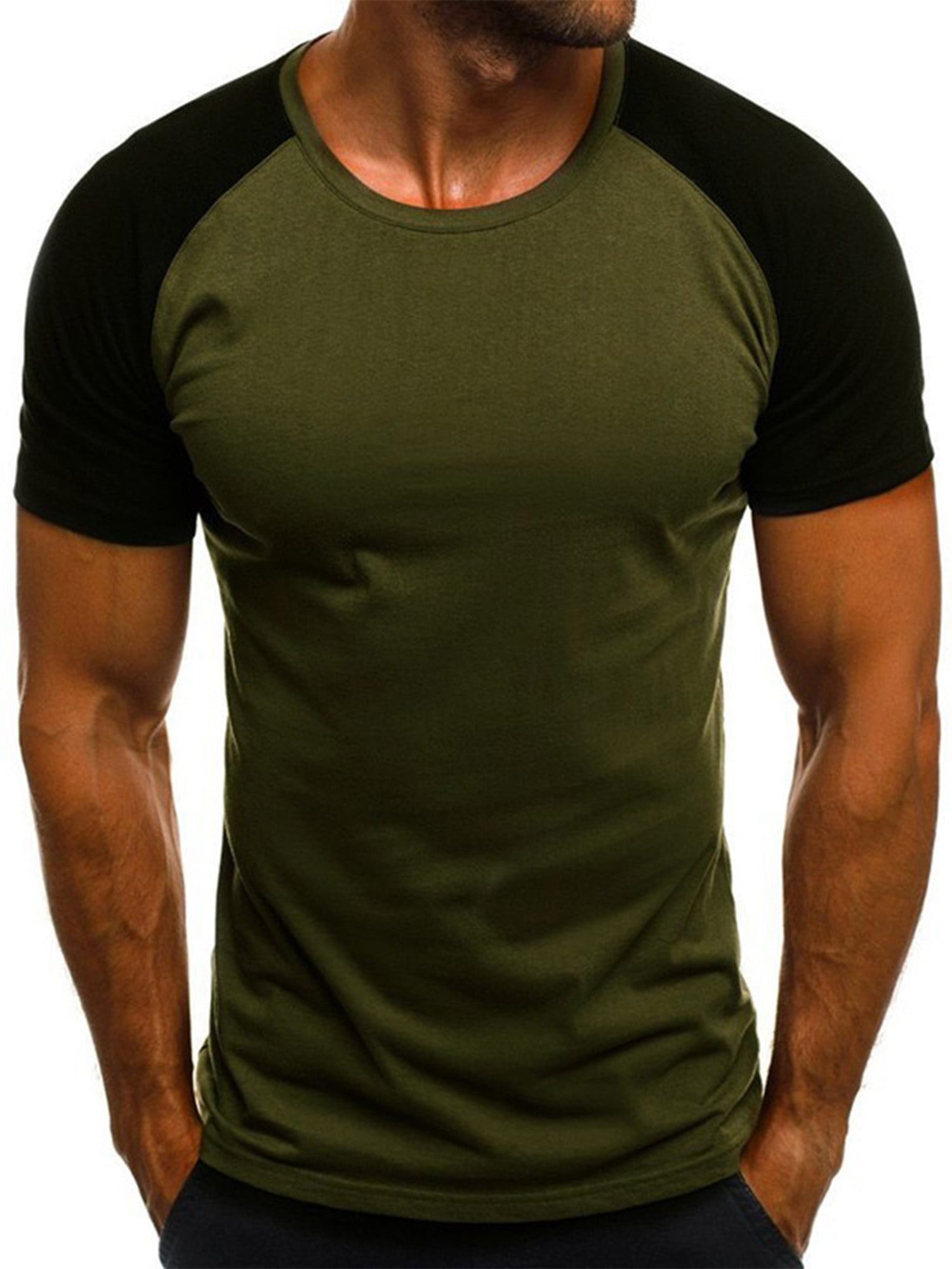 Men's Slim Fit T Shirt Muscle Top Casual Crew Neck Short Sleeve Blouse Tops Tee