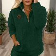 thumbnail image 4 of Fuzzy Sweatshirts for Women 2025 Long Sleeve Half Zip Stand Collared Sweatshirt with Pockets Pullover Tops, 4 of 6