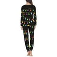 thumbnail image 3 of Renewold Softness Colorful Lights Pajamas for Women 2 Pieces Christmas Home Indoor Athletic Clothing Pants Bottoms Set Long Sleeve Tee Lightweight Nightwear Size XS, 3 of 4