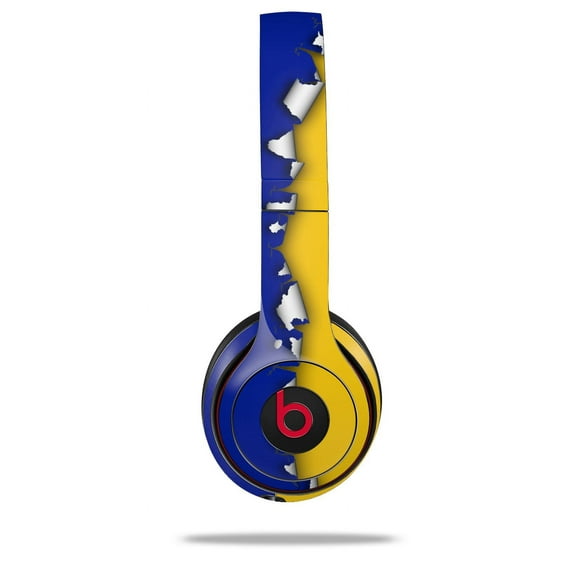 Skin Decal Wrap for Beats Solo 2 and Solo 3 Wireless Headphones Ripped Colors Blue Yellow (BEATS NOT INCLUDED) by WraptorSkinz