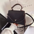 thumbnail image 5 of Nuevo bolso de PU con cadena, moderno bolso de hombro para mujer, bolso de hombro de cuero negro, 5 of 5