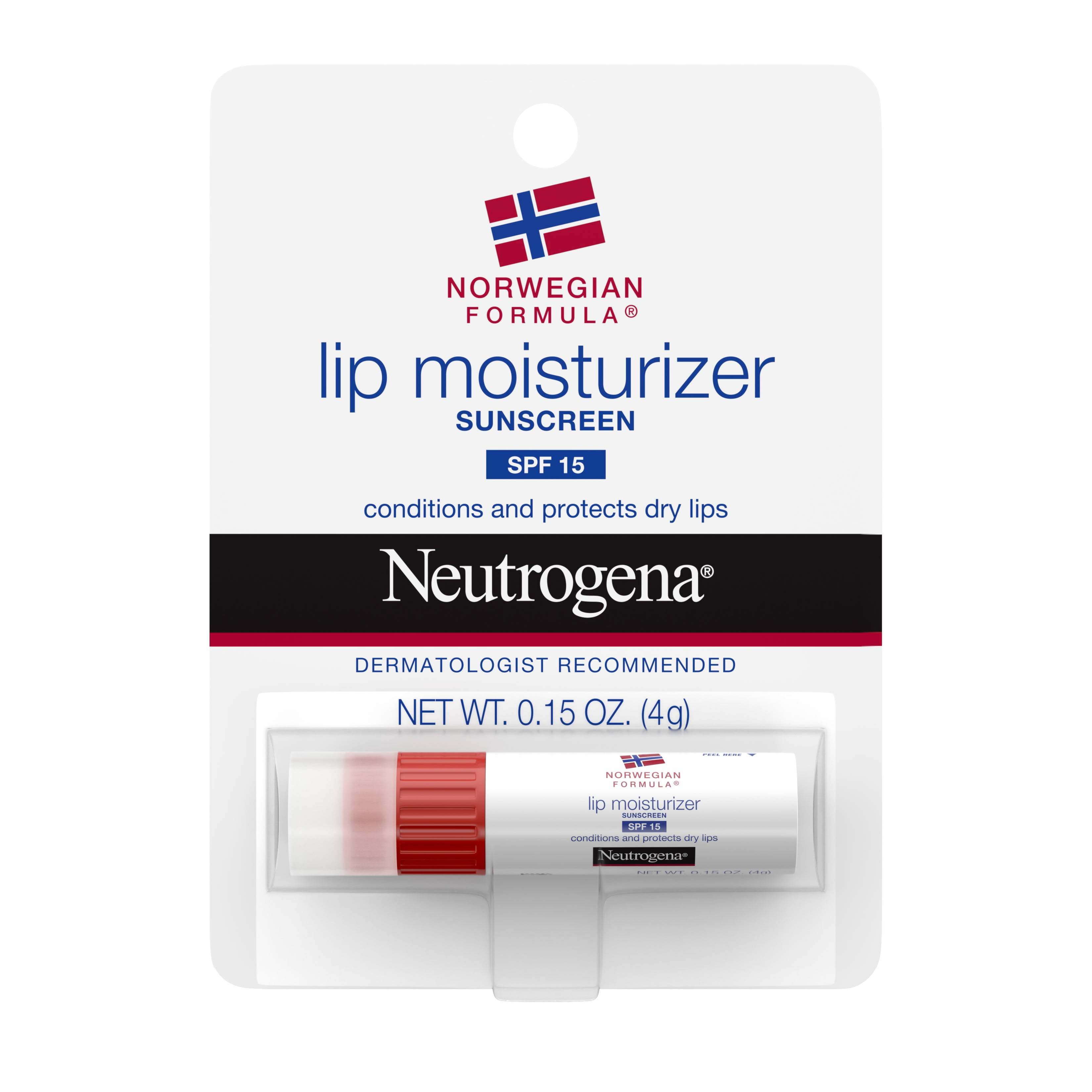 Neutrogena Norwegian Formula Lip Moisturizer, SPF 15 Sunscreen,.15 oz