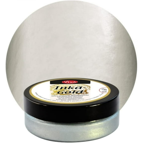 Inka Gold 2.3 oz (Silver) - Easily Applicable, Wax-Based Metallic Polishing Paste. Quick-Drying Metal Shine, High Gloss Effects for DIY. Viva Decor