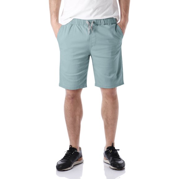 Ma Croix Men's Flat Front Summer Casual Twill Classic Slim Fit Cotton Shorts