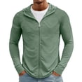 thumbnail image 2 of JoveMarine Men's UPF 50+ Long Sleeve Shirt - Fishing Hoodie Lightweight Sun Jacket Zip Up Hoodie Men Breathable Summer Jacket for Outdoor Cycling Hiking,Green M, 2 of 9