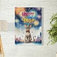 thumbnail image 2 of Happy New Year with Devon Rex Fireworks Holiday Xmas Winter 2025 Vertical Matte Canvas Poster Cat Lover Kitten Owner Gifts Wall Art Home Decor - 00025, 2 of 5