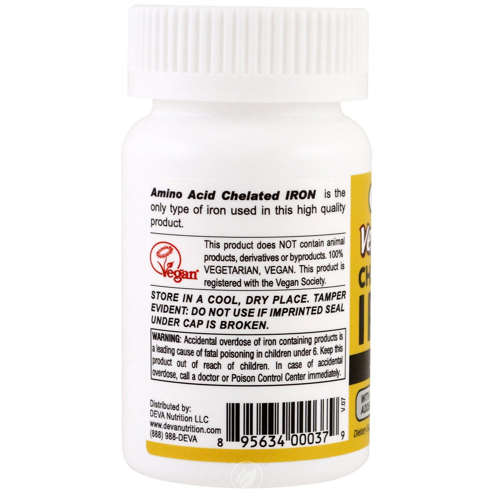 (3 Pack) Deva Vegan Chelated Iron 29Mg 90Tab