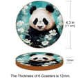 thumbnail image 3 of Panda 6Pcs Cute Round Coasters Set, Microfiber Leather Drink Coasters for Cups, Heat Coasters for Table, 4.3x4.3in Square Coasters with Holder, Coasters for Home and Office Decor, 3 of 6