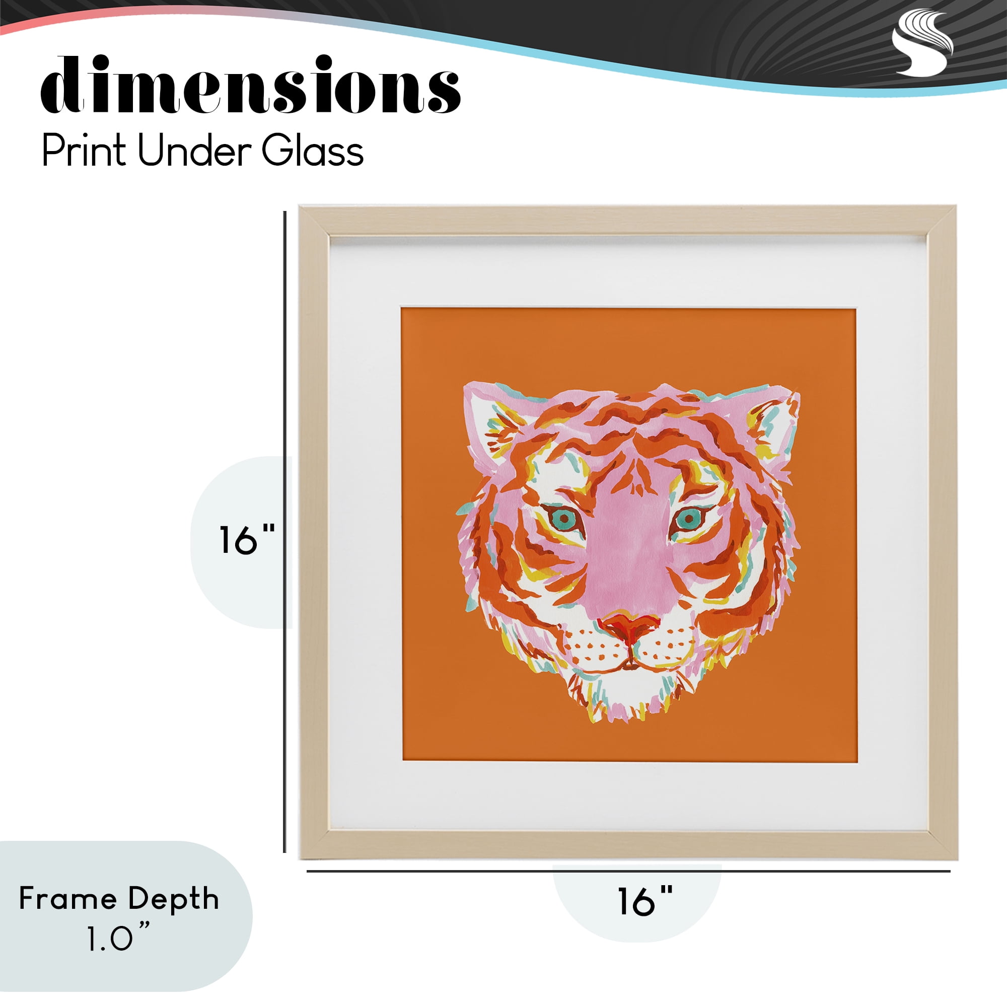 Stupell Industries Fun Bold Orange Tiger Birch Framed Print Under Glass, design by Karolina Sato