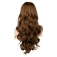 thumbnail image 3 of Dengmore Long Curly Hair Wig for Girls with Thin Bangs - 27.5 Inches High Temperature Filament Corn Ears Style Wig, Adjustable No Glue Synthetic Curly Wig for Party Cosplay, 3 of 6