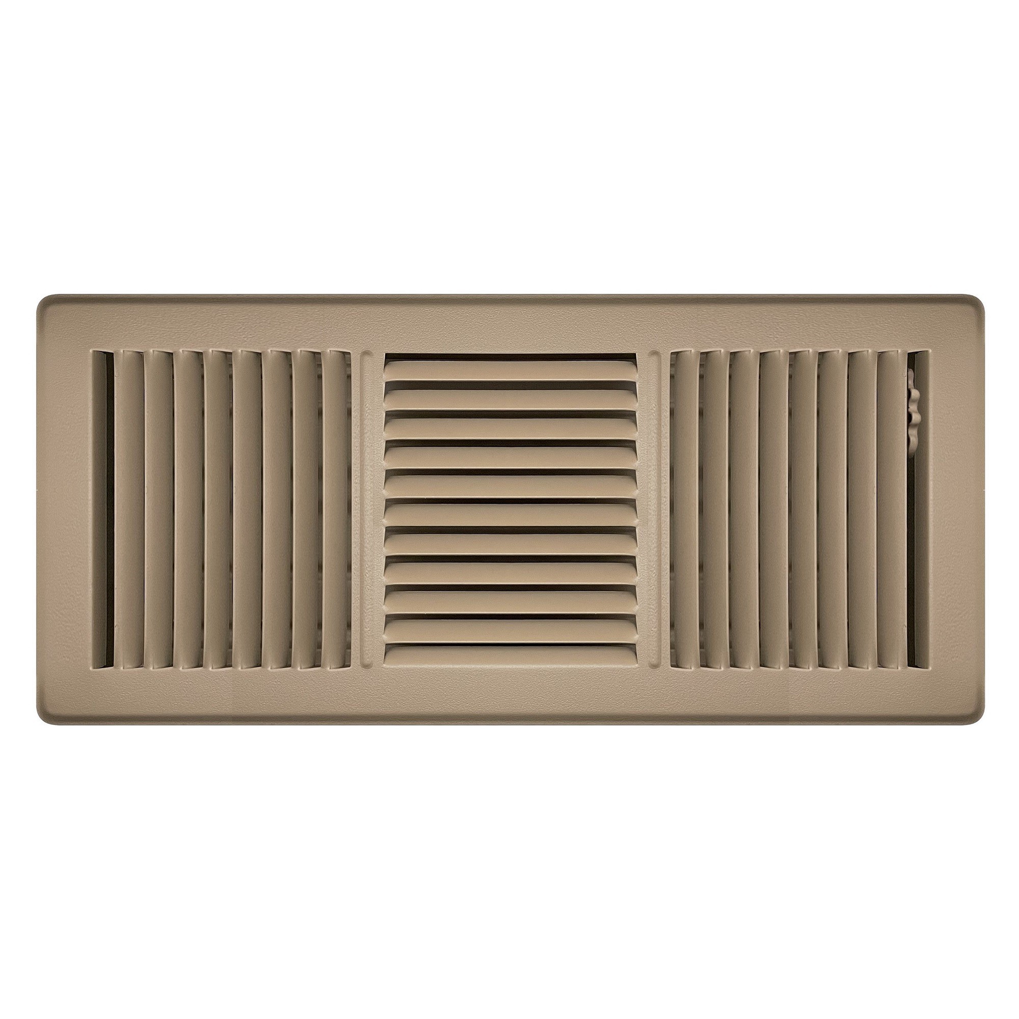 TruAire 3-Way White Floor Register w/Damper - For a Hole Size of 6" x 14" - Faceplate Size 7.5" x 15.5"