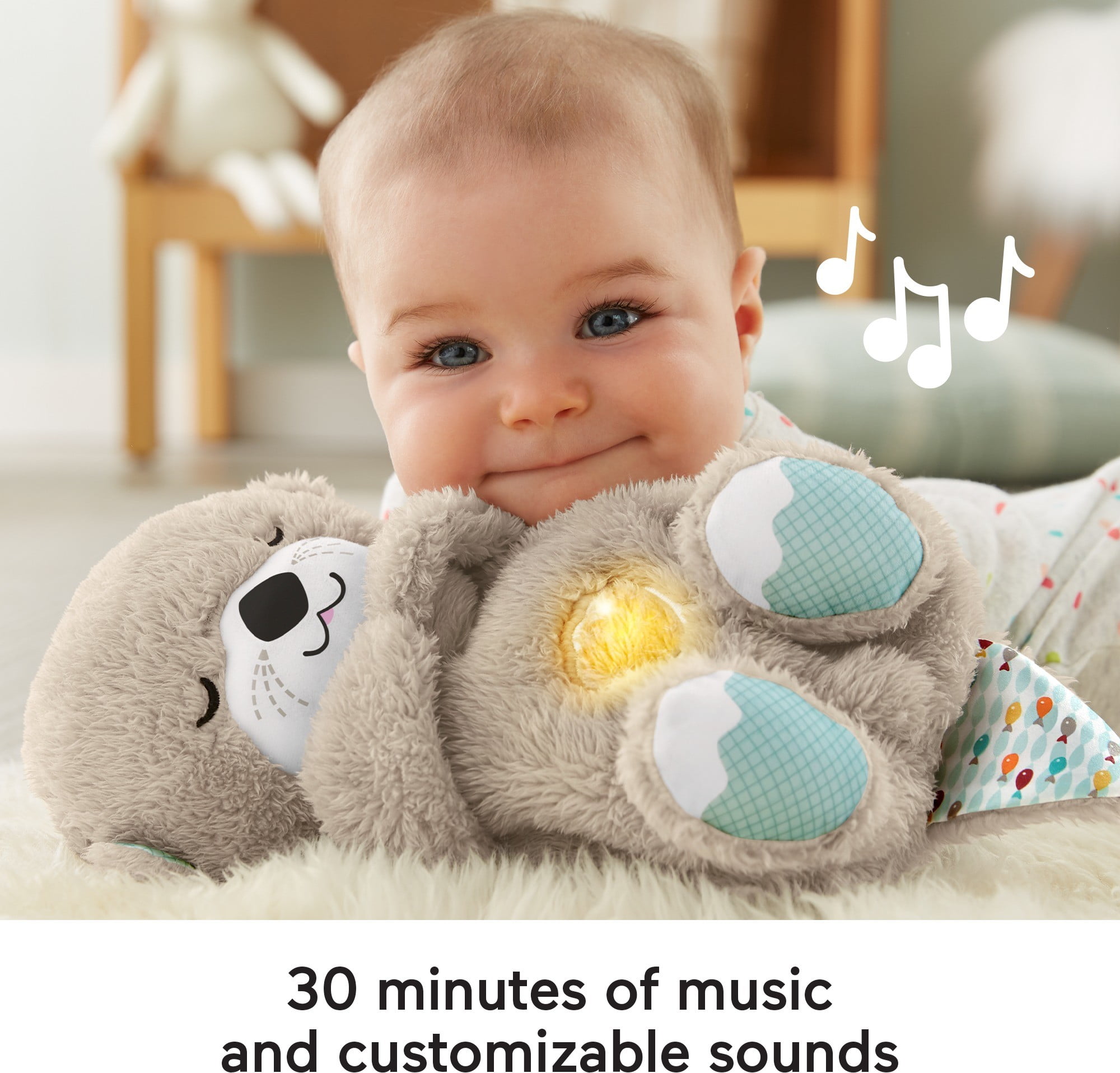 Baby Sound Machine Soothe 'N Snuggle - Nutria portátil de peluche con  movimiento de respiración y luces musicales, nutria para dormir, regalo  para bebés recién nacidos : : Bebé