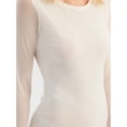 thumbnail image 5 of Mesh Round Neck Stone Embellished Long Sleeve Mini Dress, 5 of 5