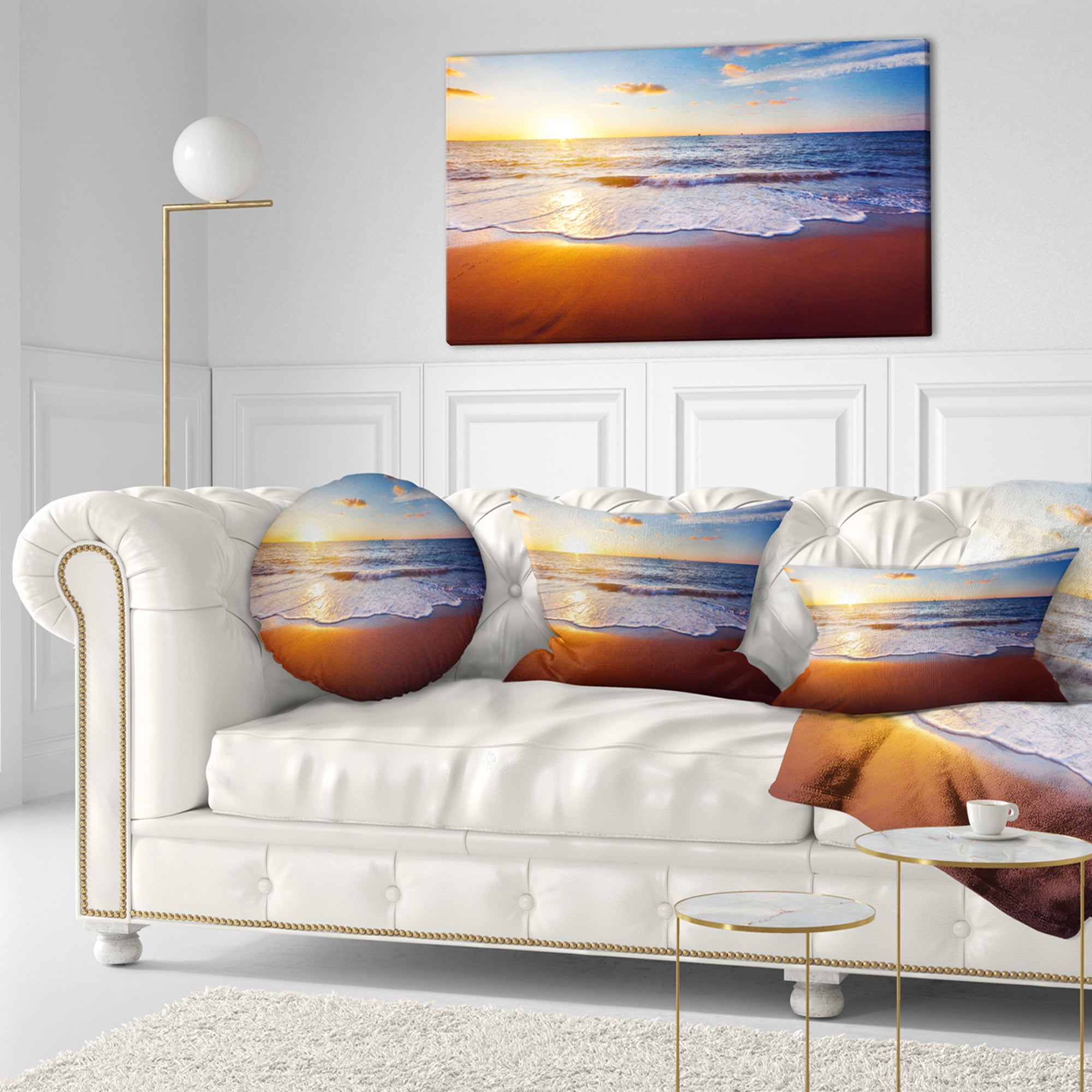 Designart 12" x 20" Gold Polyester Throw Pillow