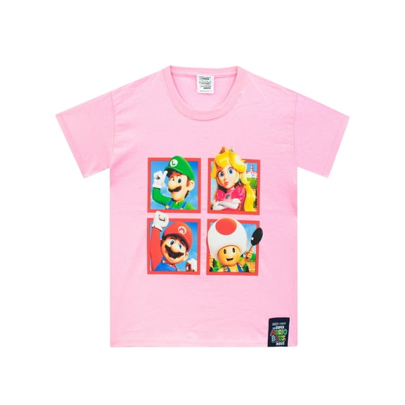 Super Mario Girls Princess peach T-Shirt Pink Sizes 4-14
