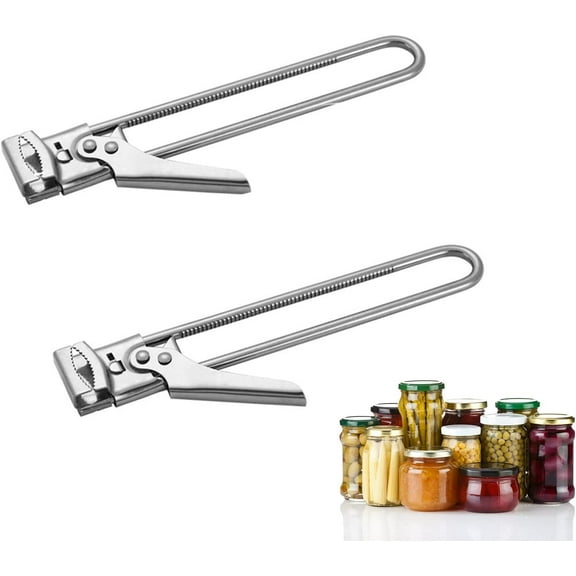 2PCS 2023 New Jar Opener for Weak Hands, Adjustable Stainless Steel Can Opener, Jar Gripper Tight Lid Opener, Kitchen Gadgets, Easy Jar Opener for the Elderly and Children (A)