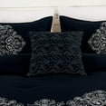 thumbnail image 5 of Chezmoi Collection 7-Piece Black Paisley Floral Embroidery Comforter Set, Queen, 5 of 8