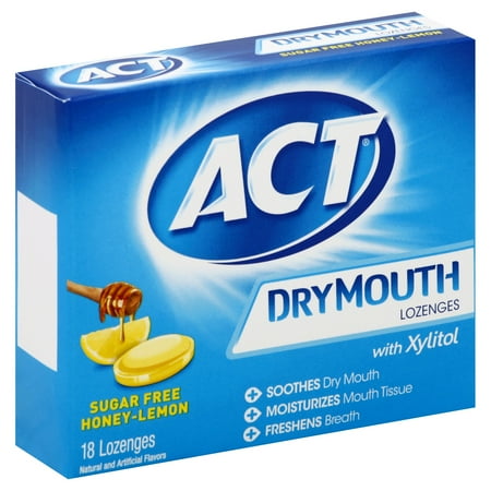 - ACT® Dry Mouth Honey Lemon Xylitol Lozenges, 18ct