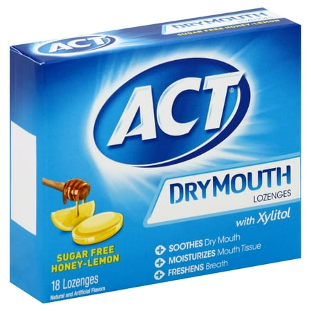 ACT® Dry Mouth Honey Lemon Xylitol Lozenges, (Best Dry Mouth Lozenges)