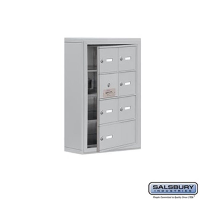 SalsburyIndustries 19145-07ASK Cell Phone Storage Locker With Front Access Panel - 4 Door High Unit, Aluminum