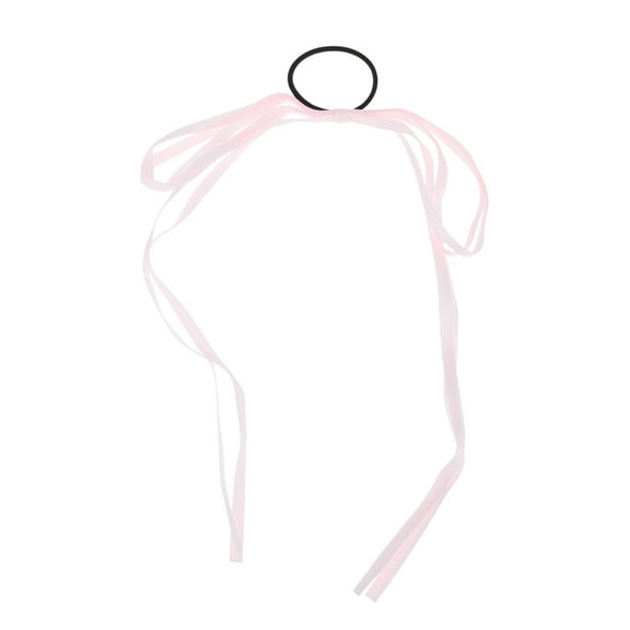 Unique Bargains 1 Pc Solid Bow Ribbon Hair Elastic Band for Home Pink