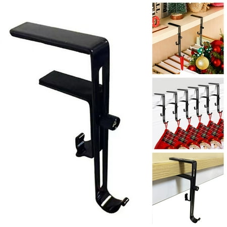 

Chicmine Christmas Stocking Hook Non-slip Adjustable Multifunctional Sturdy Lightweight Strong Load Bearing Iron Heavy Duty Xmas Pendant Decor Fireplace Hanger for Party