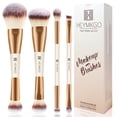 thumbnail image 1 of Set de brochas de maquillaje HEYMKGO, 4 unidades, color albaricoque con doble punta, 1 of 7
